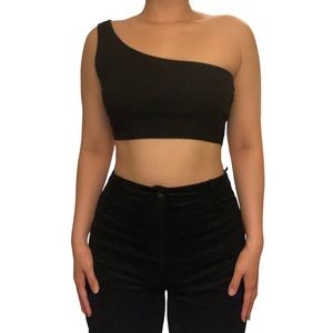 One Shoulder Basic Crop Top